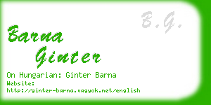 barna ginter business card